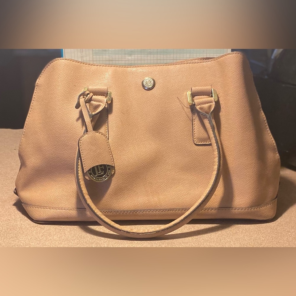 London Fog Large Leather Open-dome Handbag